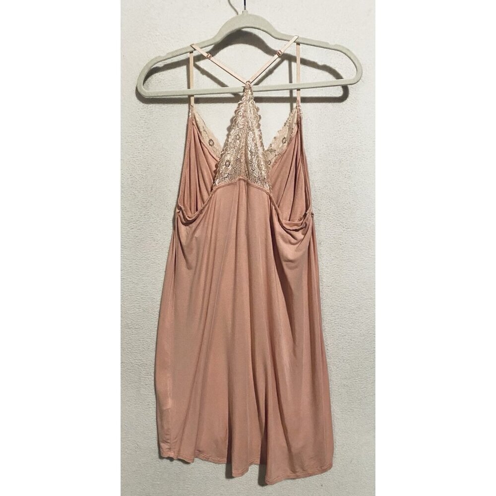 P J Salvage Chemise Womens XL Pink Lace Racerback Stretchy Sleep Romantic Flirty - Picture 3 of 6